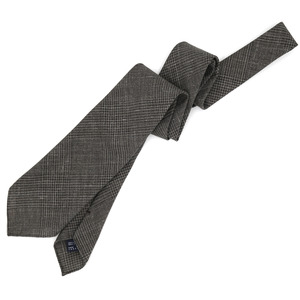 Brown Glencheck Wool&amp;linen Necktie